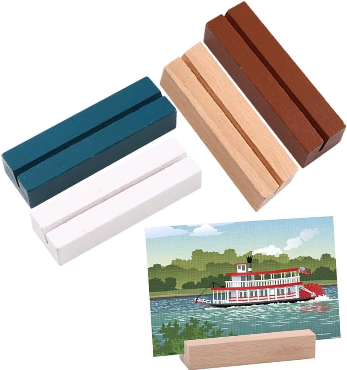 20 stuks houten kaarthouder voor bruiloft, menuhouder, tafel, natuurlijke foto's, ideaal voor ansichtkaarten, foto's bij bruiloften, feesten, evenementen, restaurants, banketten en feesten