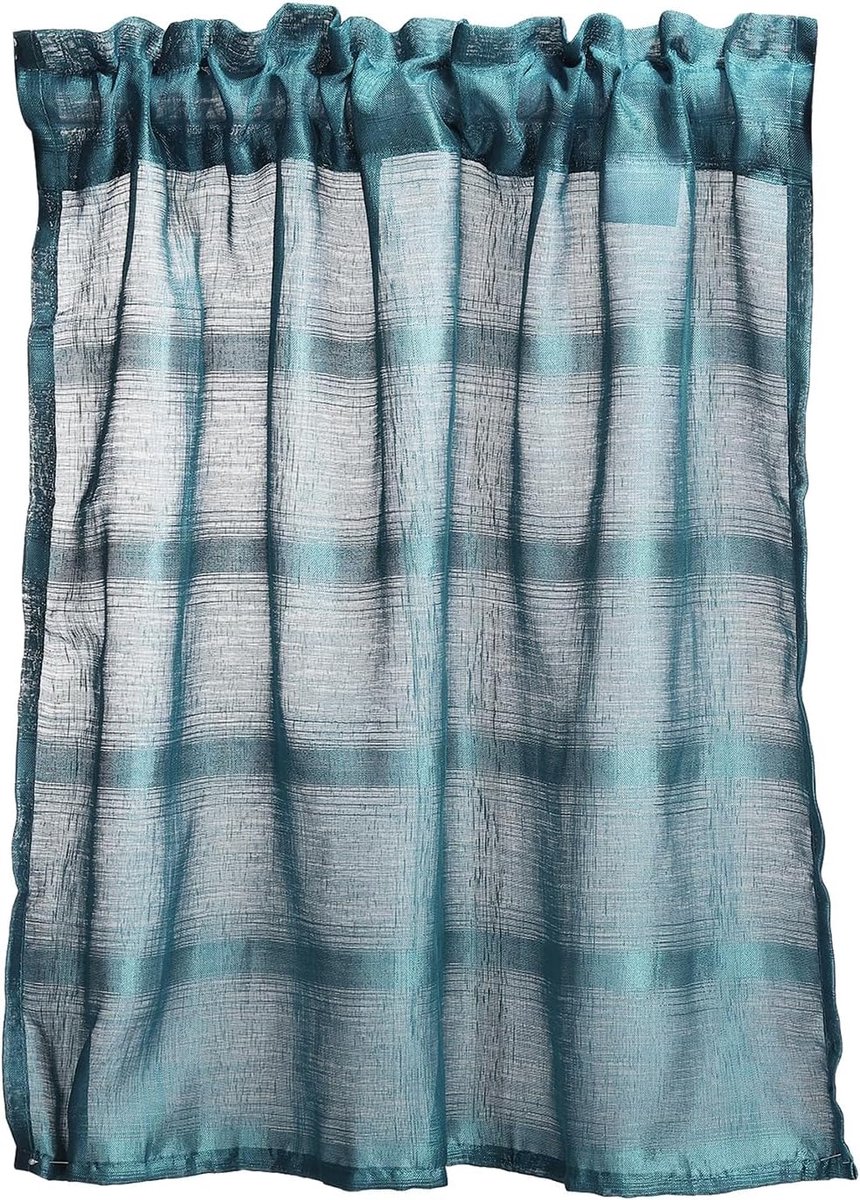 Lambrequin Raamgordijnen, 73,6 x 61 cm, klein, kort, filterend, licht, transparant, voor ramen, slaapkamer, badkamer, woonkamer, keuken, blauw