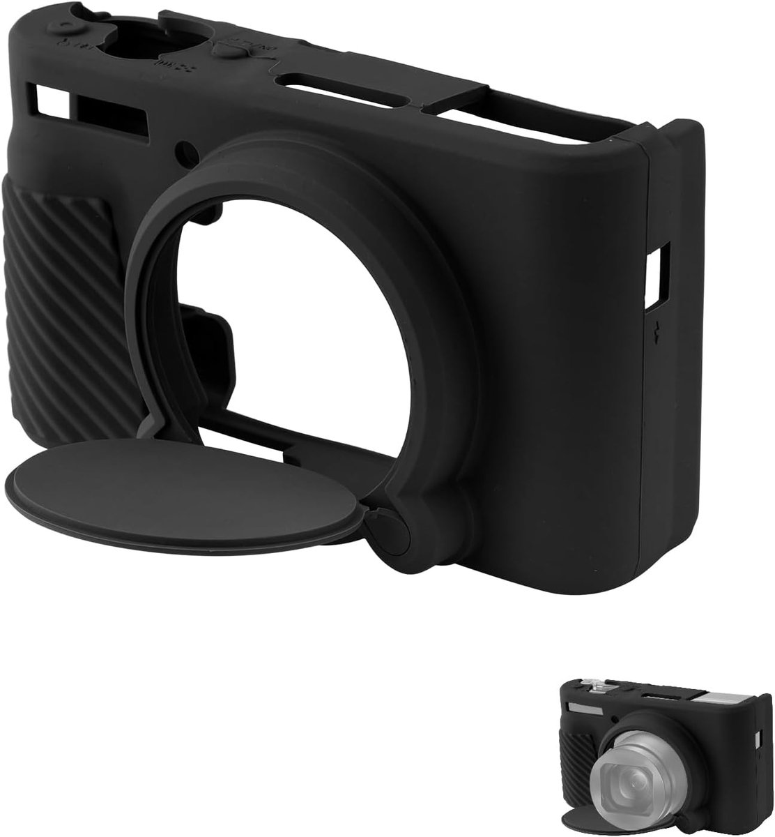 SX740 Cameratas, Slank Antikras Siliconen Camerabeschermhoes Zacht Digitale Cameratas Compatibel met Canon PowerShot SX740 SX730 HS Camera (Zwart)