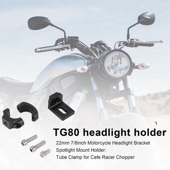 universele stuurhouder, 22 mm, 7/8 inch, motorfiets, koplamphouder, 80, vaste, stuur, buisklem voor café, chopper — afbeelding 4