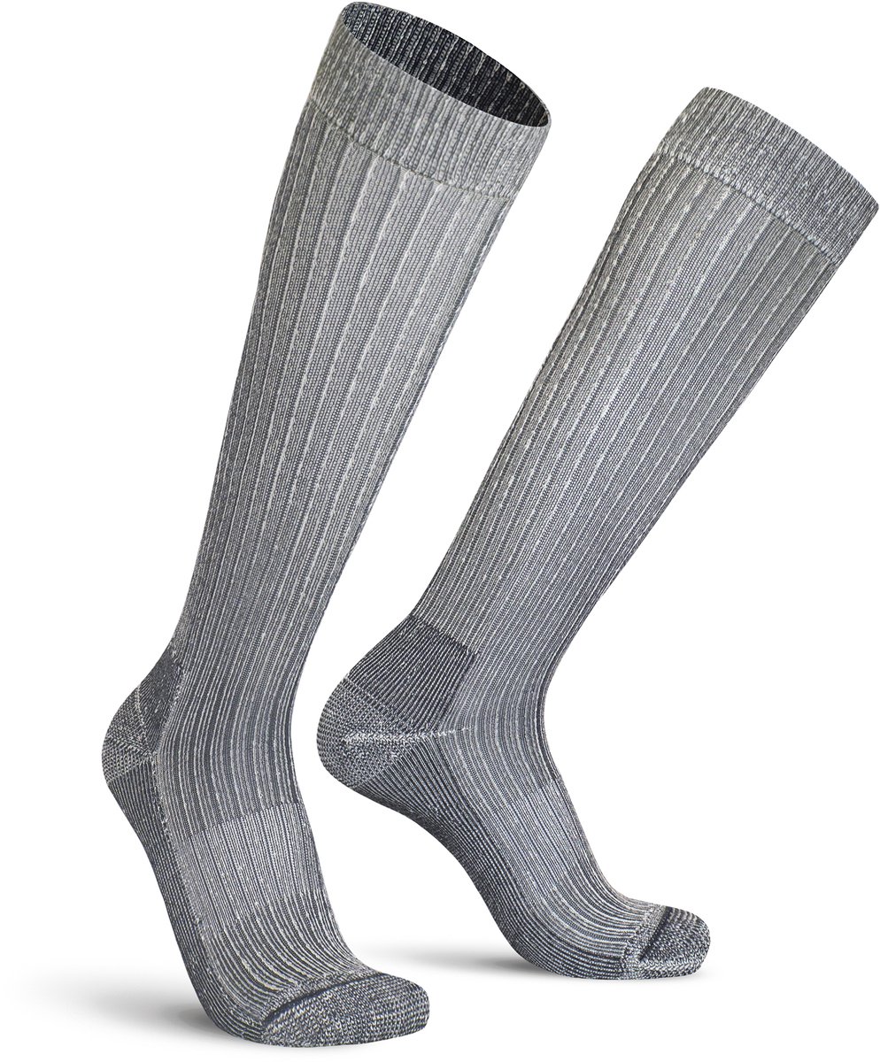 Worik - 2-Pack - Warme Kniekousen - Schuim Demping - Heren / Dames - grijs - 41-43 - NORK