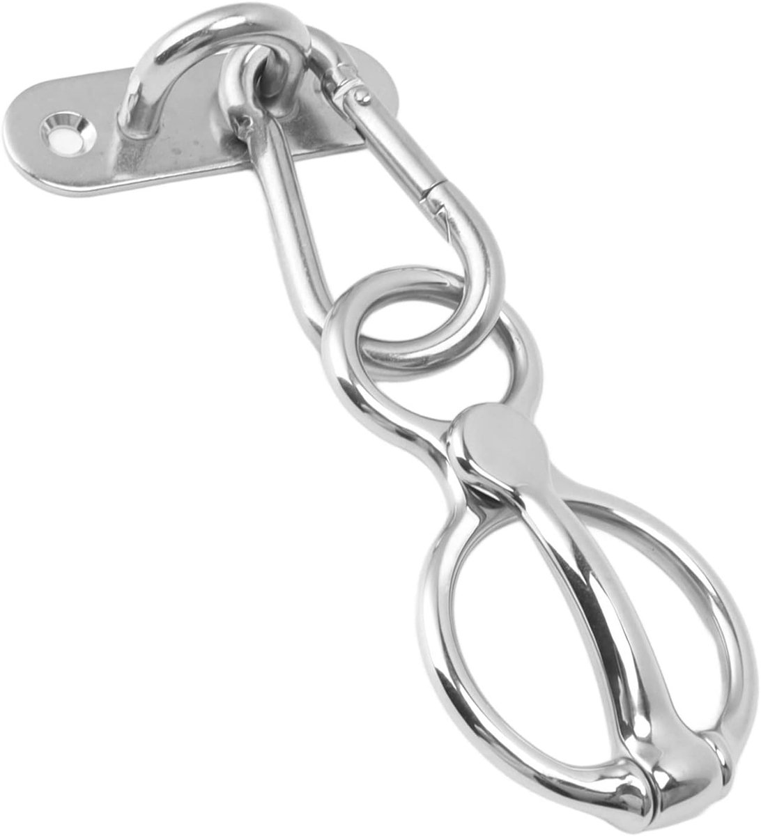 Tie Ring, Horse Tack and Supplies, Safety Horse Accessories for Real Horses, Horse Training Equipment for Home and Professional Use, Quick Snap, RVS