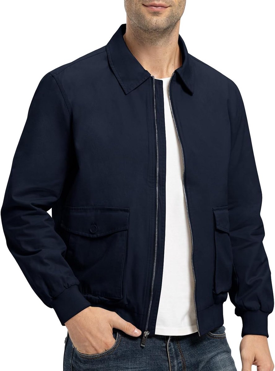 Donhobo Herenjas, lichte overgangsjas, zomer, vrije tijd, bomberjack, volledige ritssluiting, outdoorjas, lente, herfst, windbreaker met ritssluiting