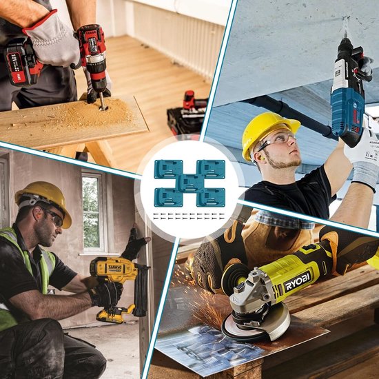 5 stuks wandhouder, gereedschapshouder voor Makita 18V accuschroevendraaier en elektrisch gereedschap, schroevendraaier-gereedschapshouder met 20 schroeven, voor werkplaats, garage, machine, 14,4-18 V — afbeelding 5