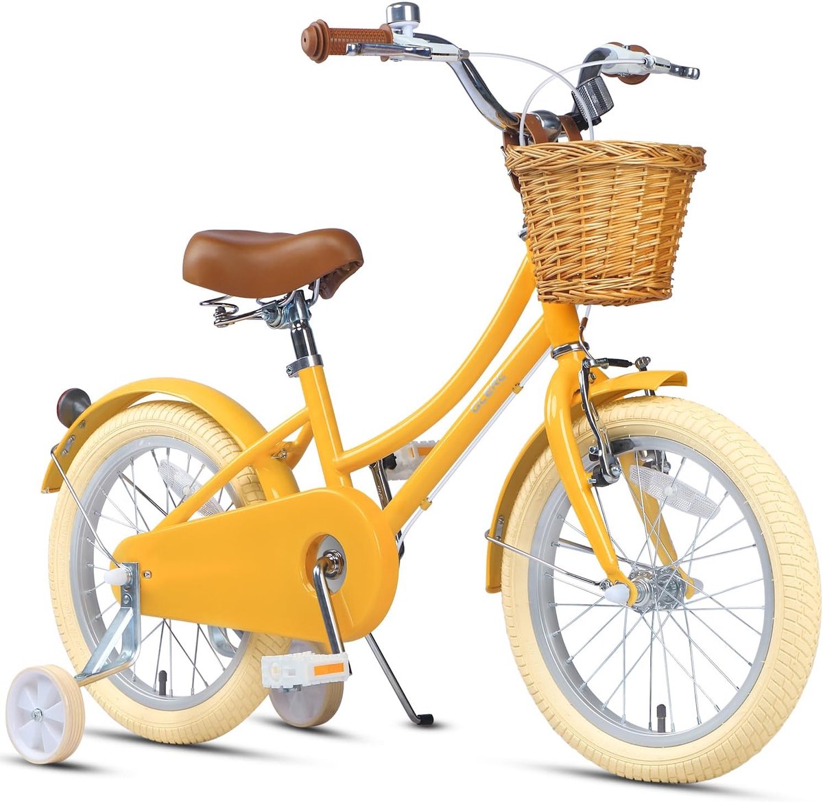 Meisjesfiets Met Mand voor Kinderen van 3-10 Jaar, 12 14 16 18 20 Inch Met Bel en Stabilisatoren, Diverse Kleuren