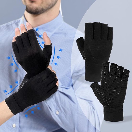 Compressiehandschoenen voor dames en heren, pijn- en warmte-verlichting (XL) — afbeelding 2