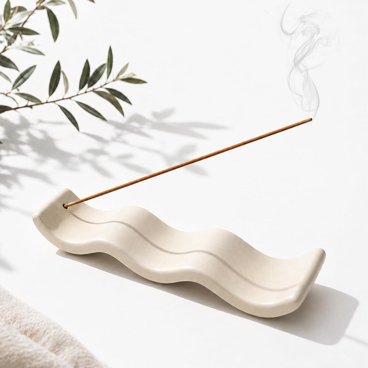 Wierookhouder keramisch - met asopvangbak - voor yoga en meditatie - ShopVlot