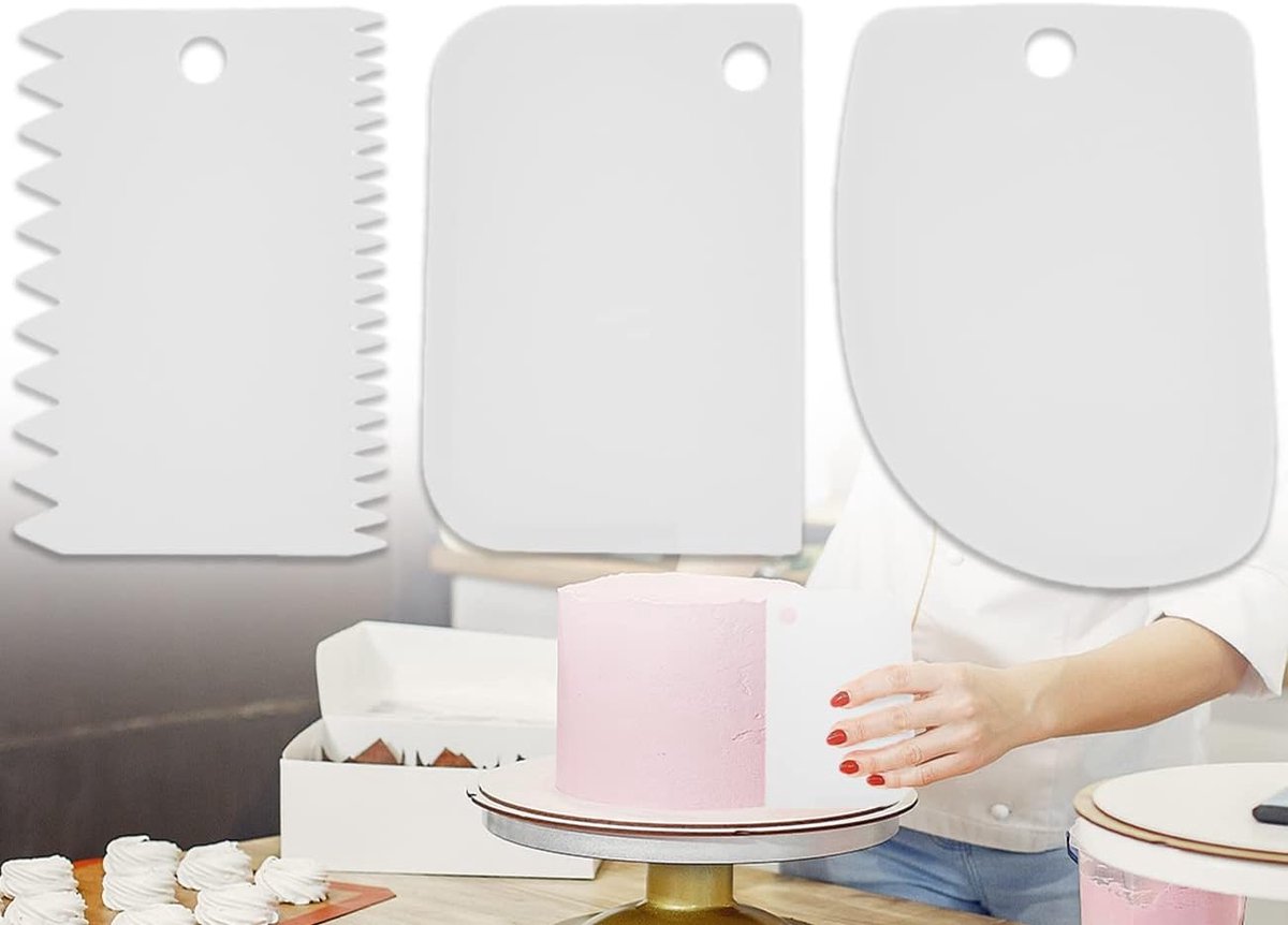 Dailygoods - Deegschraper Set van 3 Stuks - Kunststof Keukenhulp voor Bakken