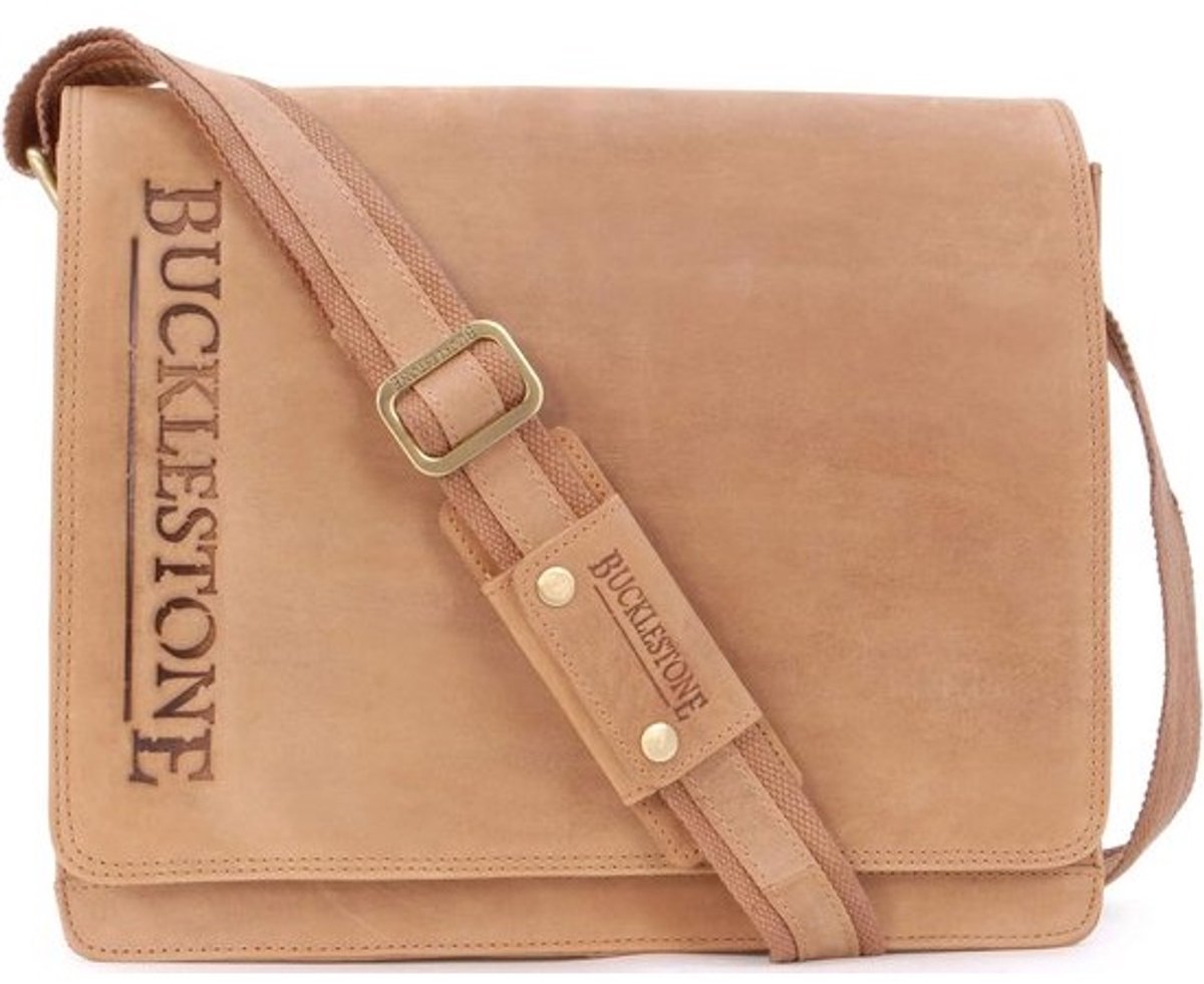 Leren Schoudertas voor Mannen - Medium Messenger Bag - Crossbody Werk Tas voor 15 inch Laptop en A4 Tablet