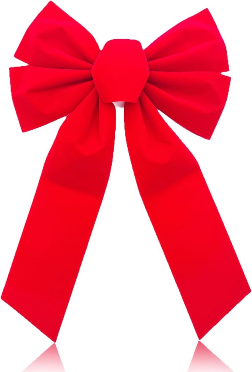 rode cadeaustrik, 23 x 33 cm, reuzenstrik, polyester, kerstdecoratie voor geschenken, deuren en bomen, 1 stuk
