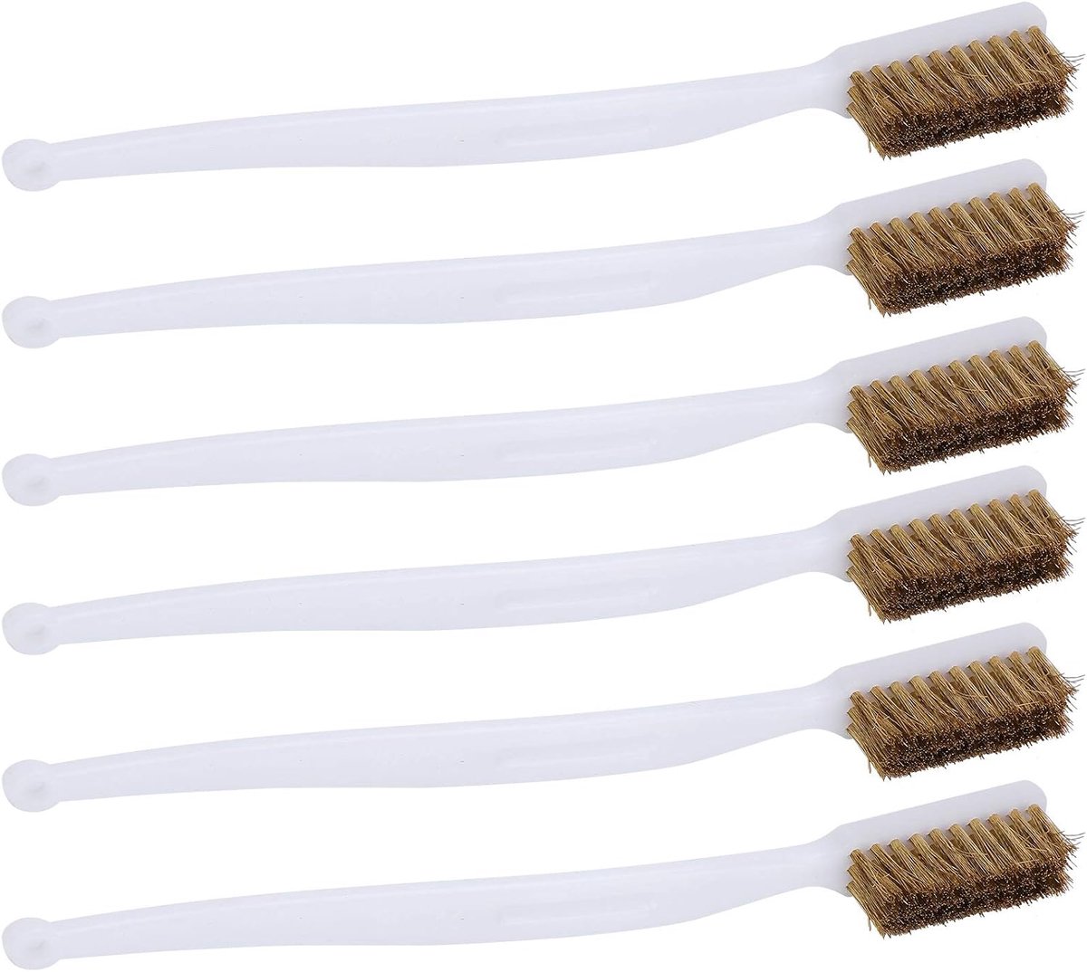 6-delige staalborstel, 3D-printerborstelaccessoire, roestverwijderingsstaalborstel, 6,7 inch stofroestreiniging messing staal nylon borstel voor mondstuk heet bed