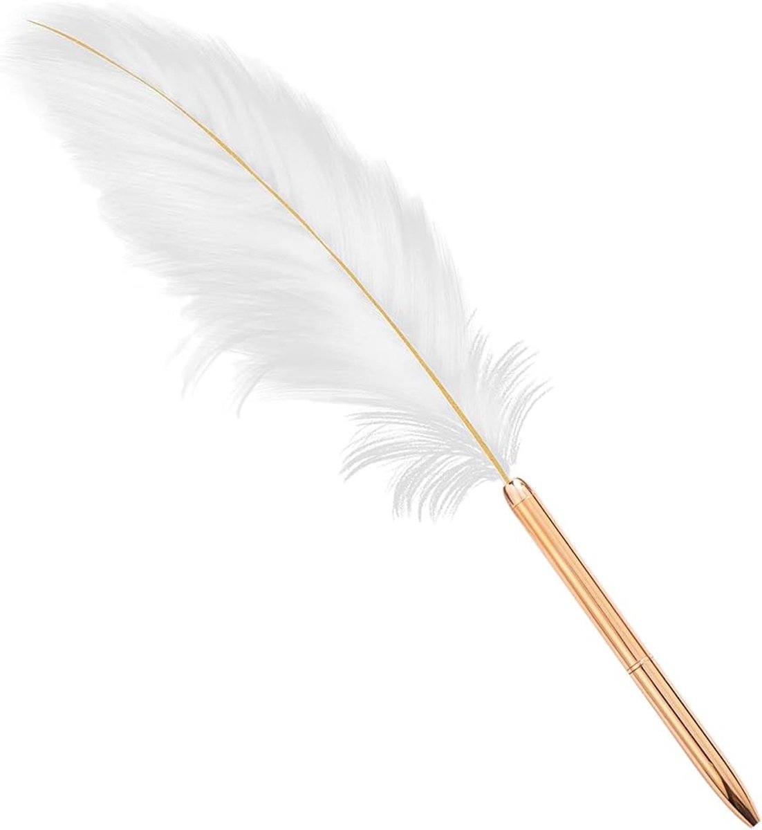 Balpen Retro Witte Veer Balpen Prachtige Siganture Pen Hervulbare Balpen voor Bruiloft Kantoor Zakelijk Cadeau
