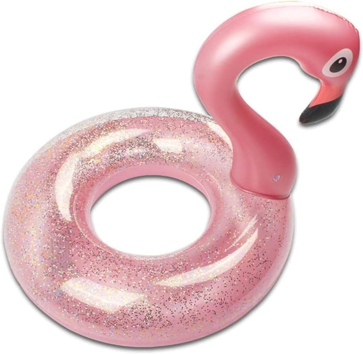 Flamingo-zwemring, glitter, roze, zwemring, luchtmatras, zwembadvloten, opblaasbare ring, volwassenen, kinderen, voor zwembadfeest, speelgoed