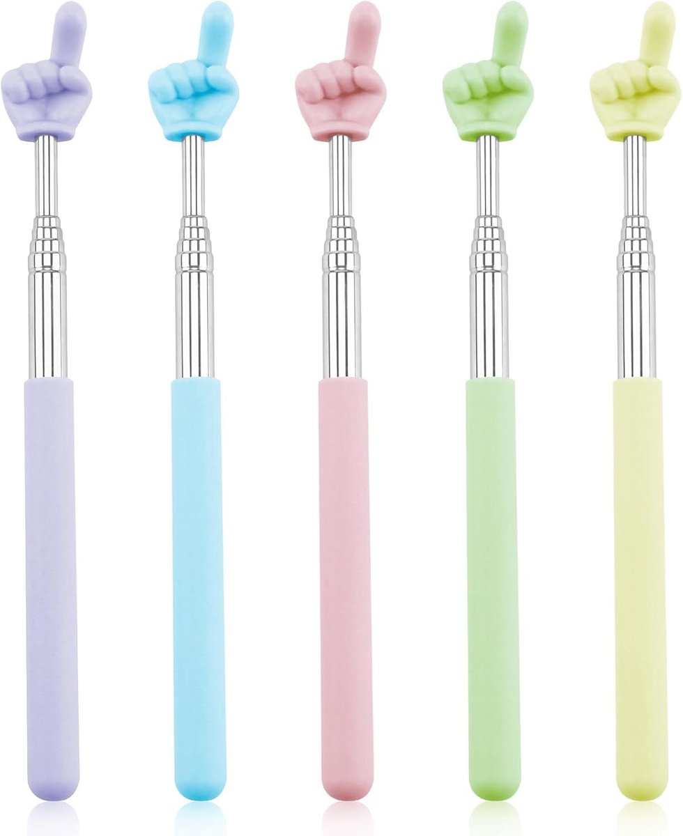 5 stuks uittrekbare telescoopstaven, intrekbare telescoopstaven voor leraren, set met 5 kleuren voor presentaties en opleidingen