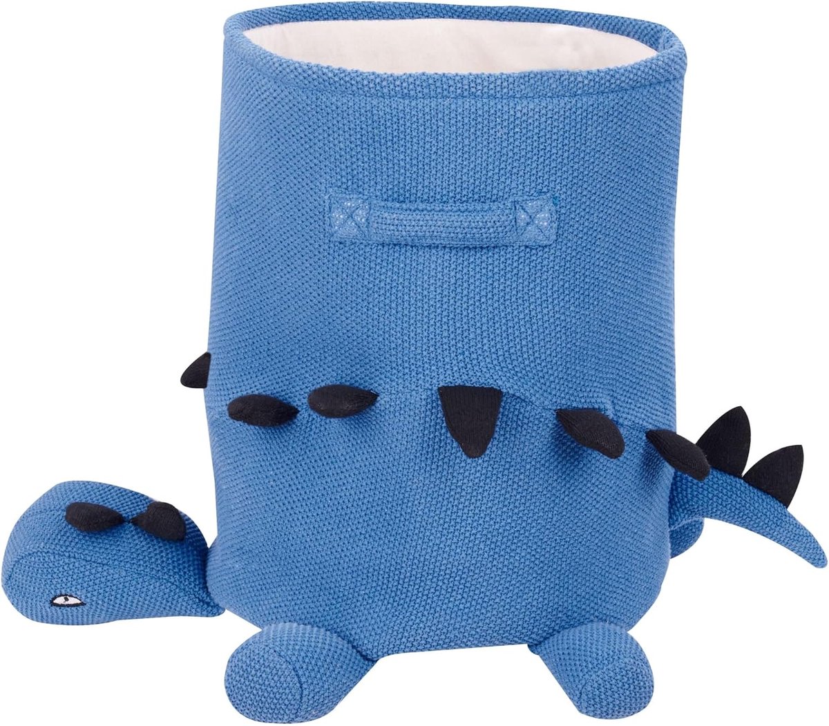 Dinosaurus katoen wasmand gebreide kinderkamer accessoire blauw Bagnu