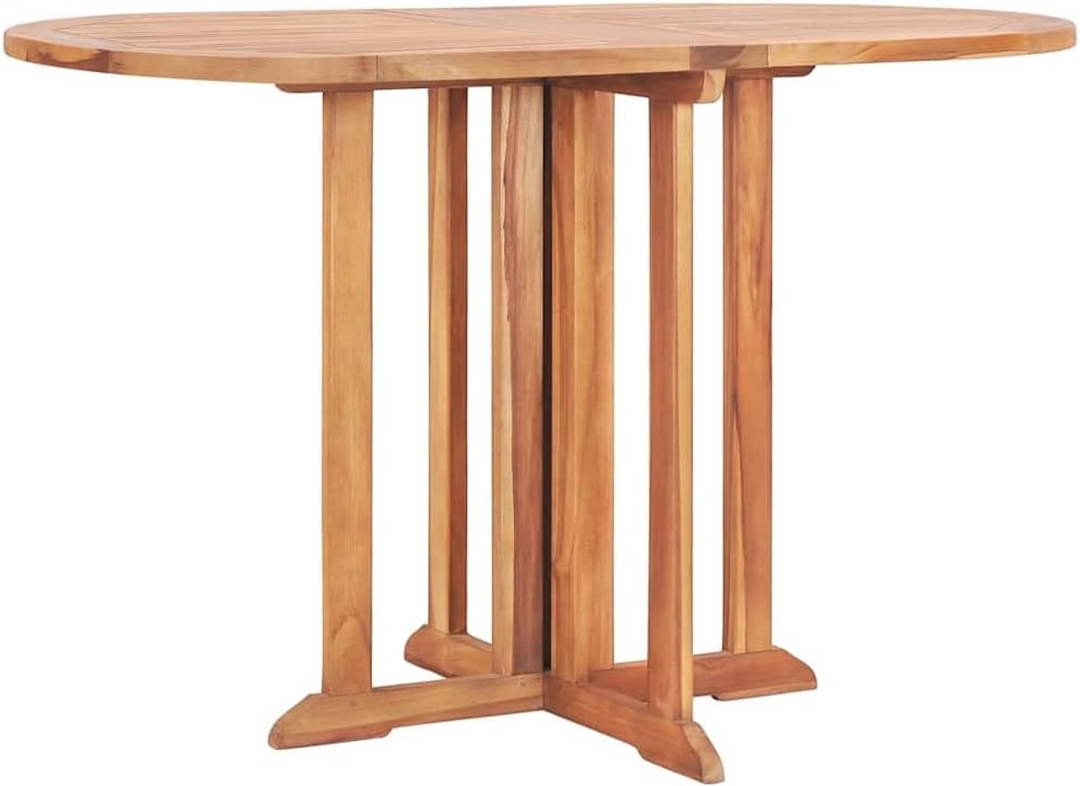 Vlinder-tuintafel, inklapbare eettafel van massief teak, klaptafel, houten tafel, tuinmeubelen, balkontafel, theaktafel, 120 x 70 x 75 cm, voor 4 personen