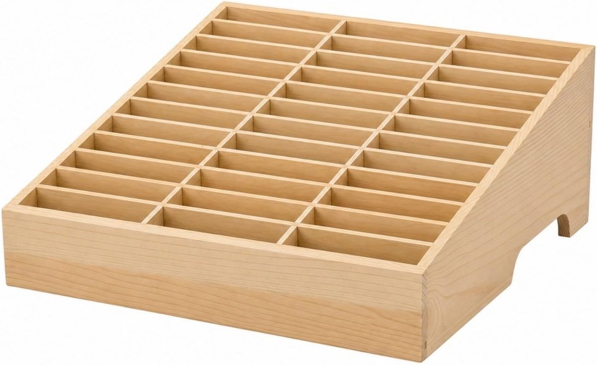 Telefoon Organisator, 24 Grid DIY Houten Mobiele Telefoon Desktop Opbergdoos met Multi-Kleur voor Kantoor en School benodigdheden Beige