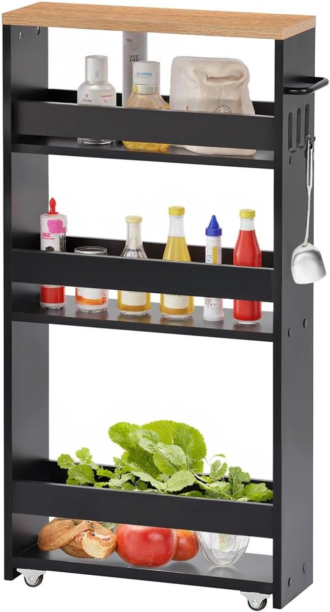Smal, 40 × 15 × 80 cm, nisrek met wielen en handvat