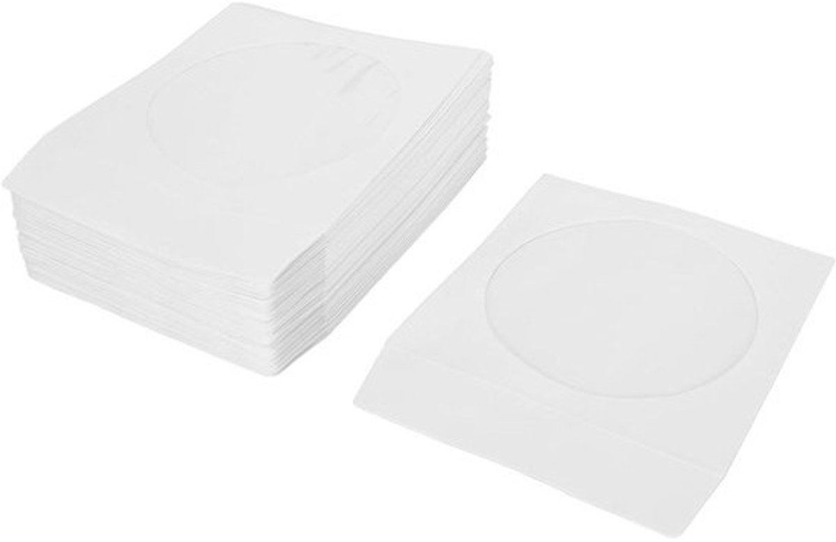 CD Hoezen - DVD Opslag - Muziek Archiveren - Met Venster - 100 Stuks - Wit