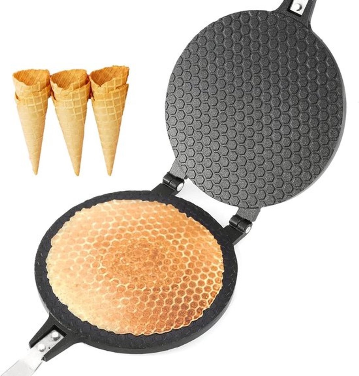 Wafel Hoorntjes Maker - IJshoorntjes Bakvorm voor Zelfgemaakte IJs & Loempia's