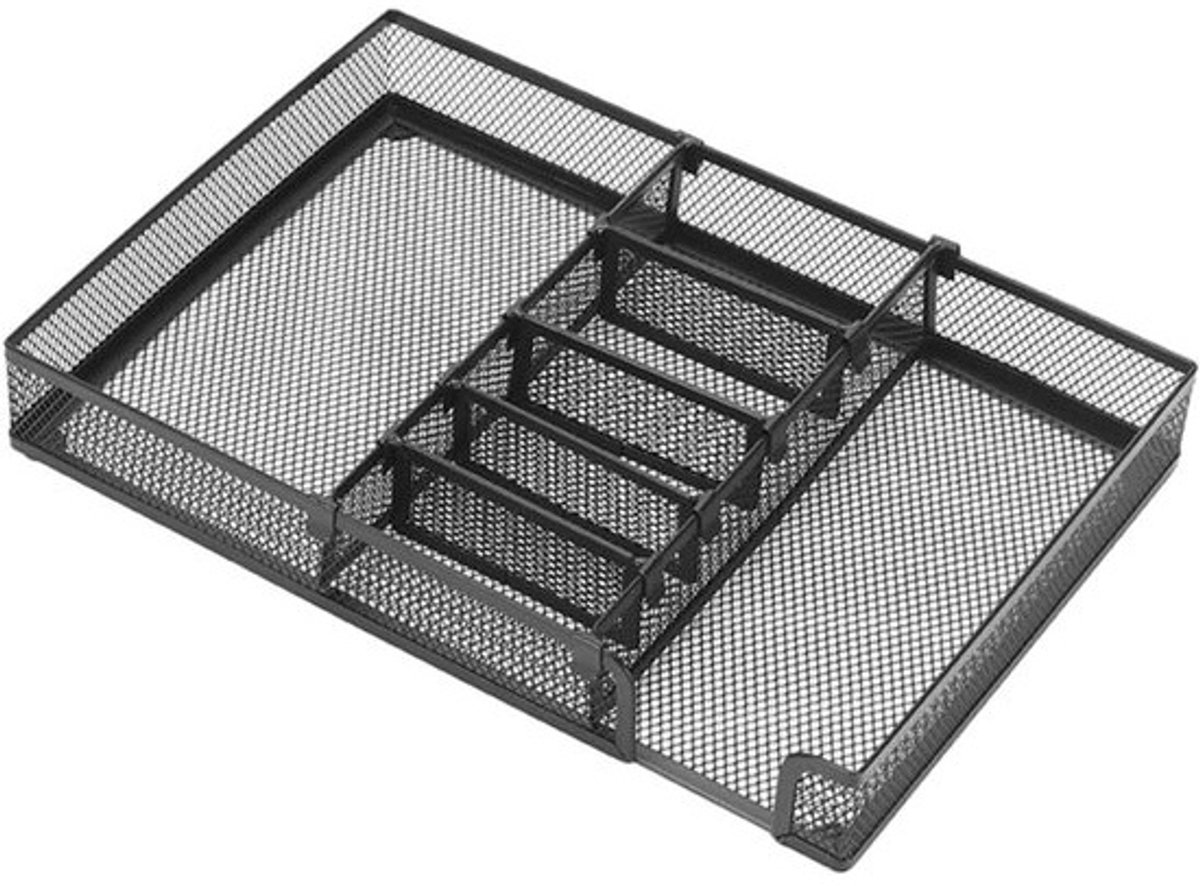 Bureau Opbergbak - Bureau Organizer - Bureau Organiseren - Multi-compartiment Ontwerp - 32x22x4.5cm - Zwart
