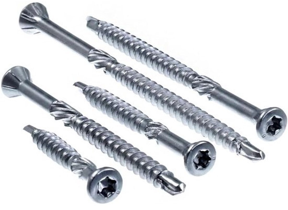 Houtconstructieschroef - Metaalschroef - Houtverbindingen maken - Geïntegreerde boorpunt - 3.2 x 50 mm 100 stuks - Zilverkleurig
