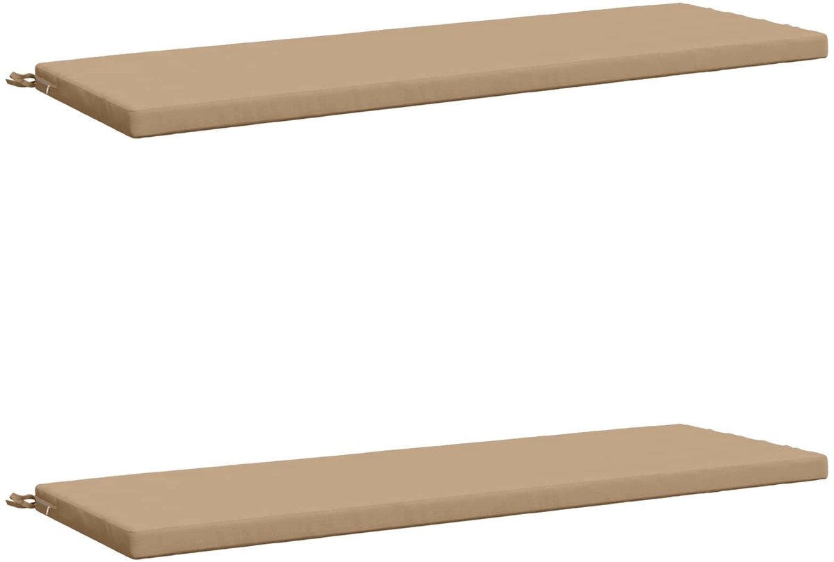 vidaXL Bankkussens - SOEST - 2 - st - 100% - Polyester - Zand - 150 - x - 50 - x - 5 - cm
