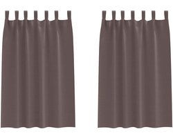 vidaXL - Blackout - Gordijnen - met - Ringen - 2 - st - Donkerbruin - 175 - x - 140 - cm