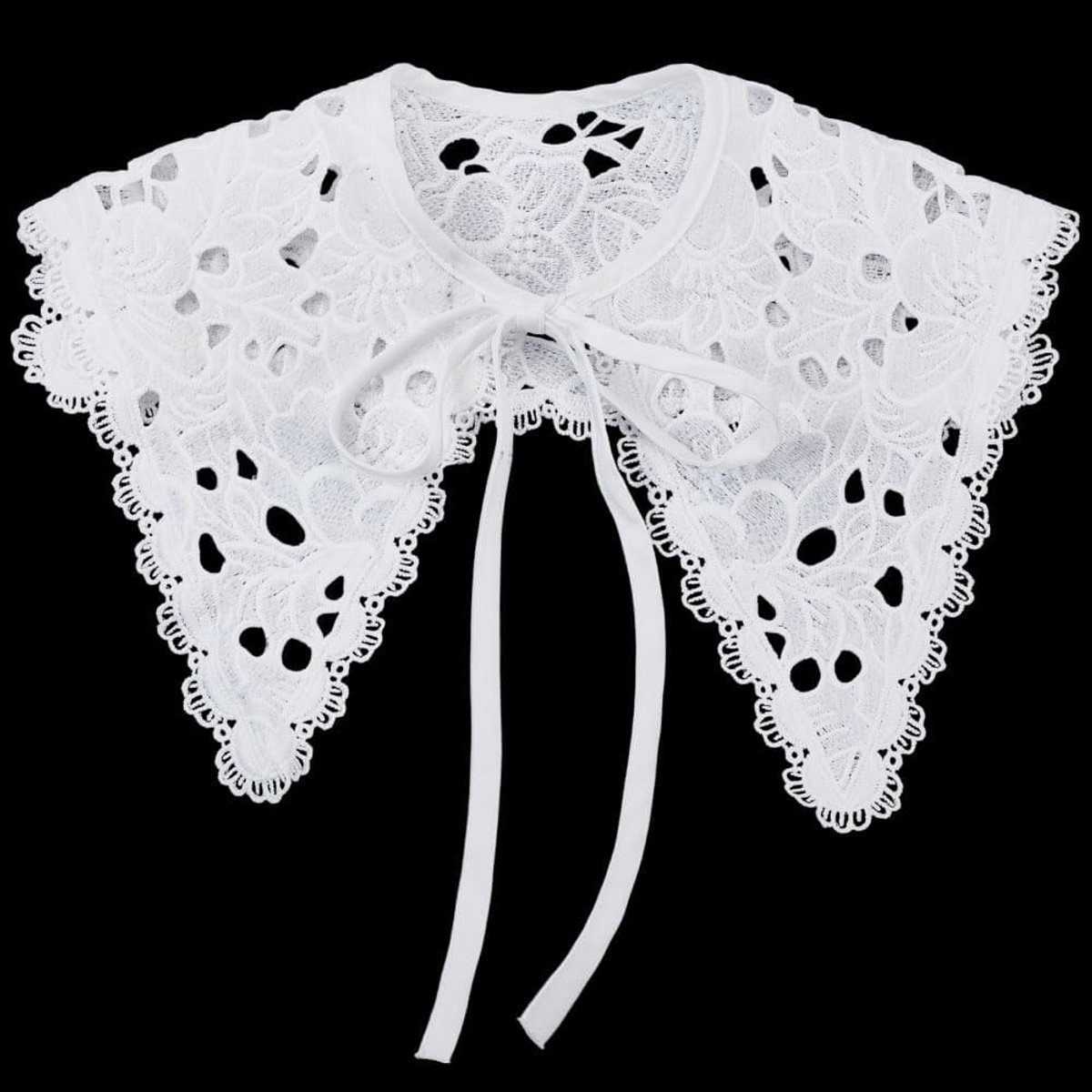 valse kraag witte kanten cape kraag polyester borduurwerk kraag mini cape Dickey Jabot hals trim kostuumaccessoires
