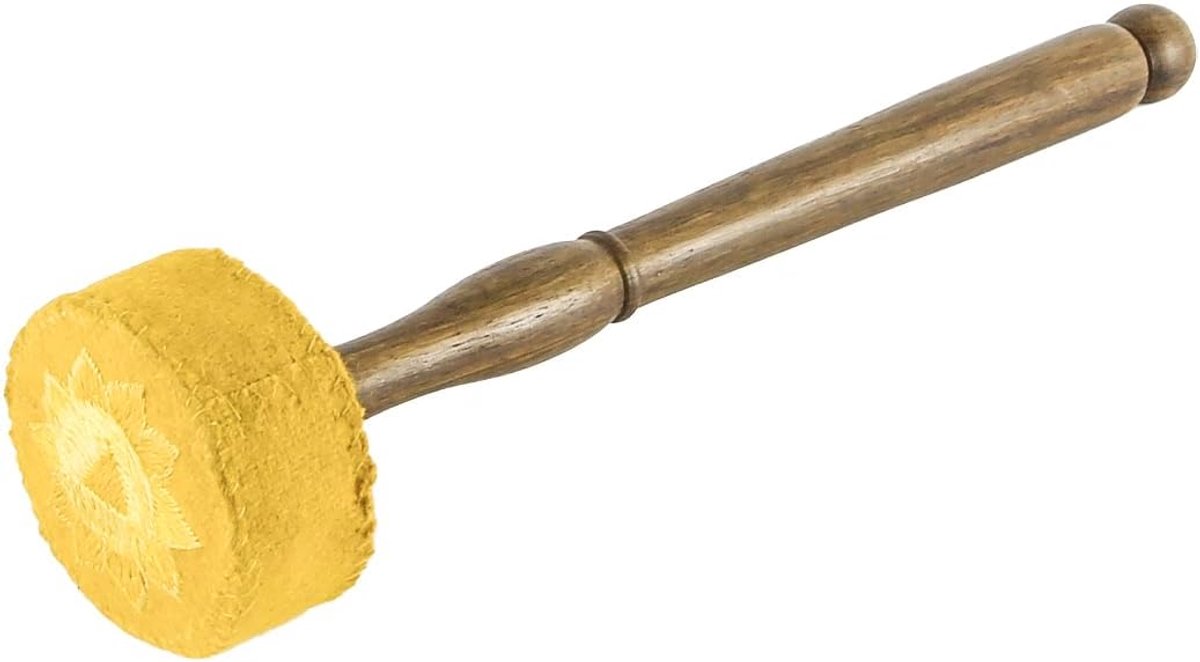 Dailygoods- Klankschaal - Tibetaanse Klankschaal Striker Mallet - Handgemaakt - Hardhouten Handvat - Gevilt Kop - 27CM Lengte - Slaginstrument