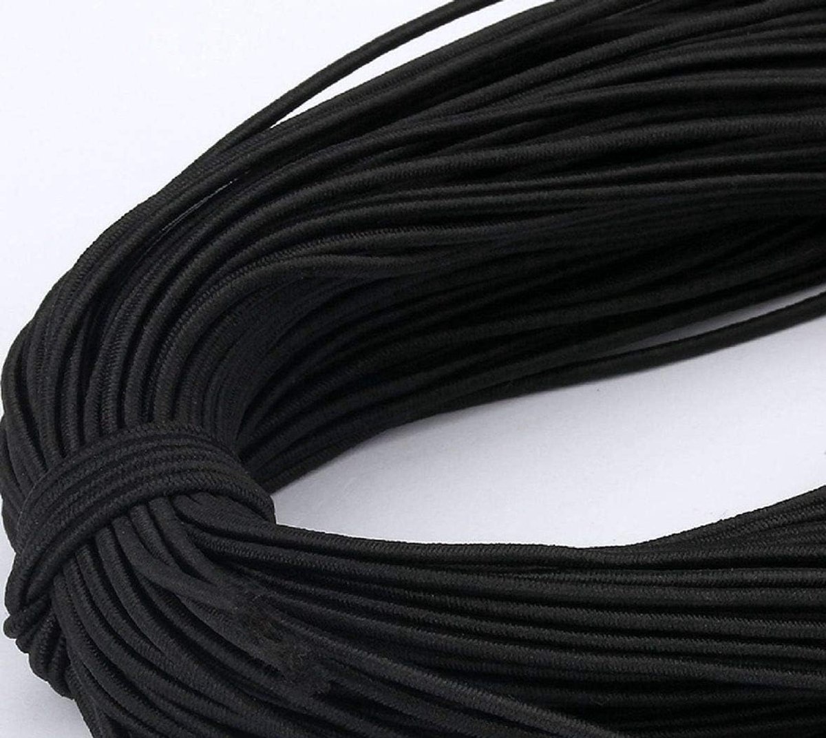 45 yards 2 mm elastisch touw bungee shock koord hanger band DIY projecten polyester bungee string touw (wit/zwart)