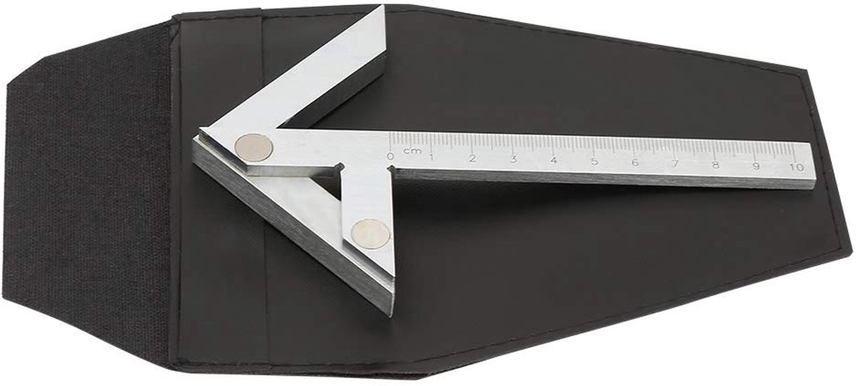 Dailygoods- Centreervierkant hoge meetnauwkeurigheid - Meetinstrument - Markeringsmiddel - Hoekmeting - Verchroomd koolstofstaal - 100 x 70 mm - Meetl