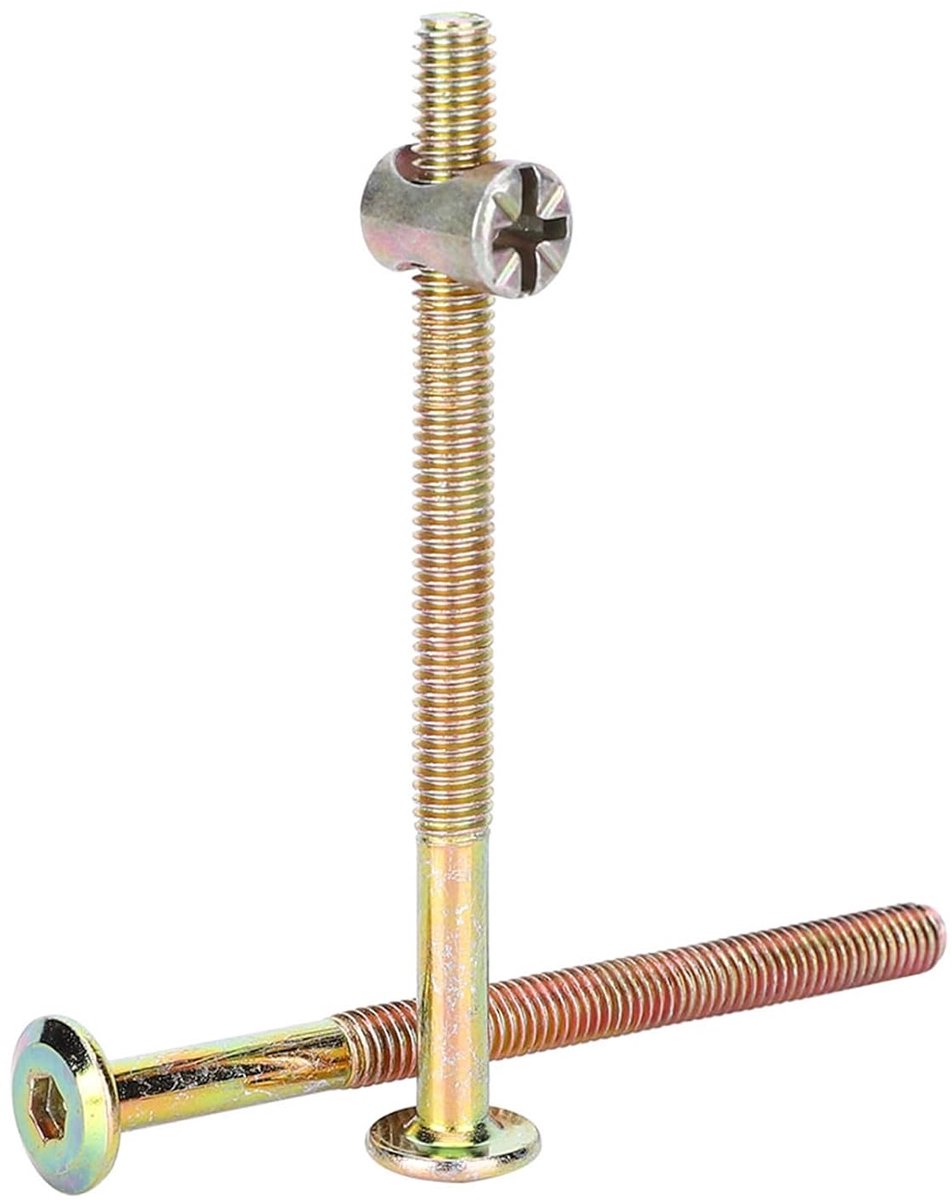 Dailygoods- Meubelbouten 10 Stuks - M6 Koolstofstaal - Cilindermoeren - Bevestigingsmiddel - Duurzaam - Roestbestendig - Bevestigingsmiddelen