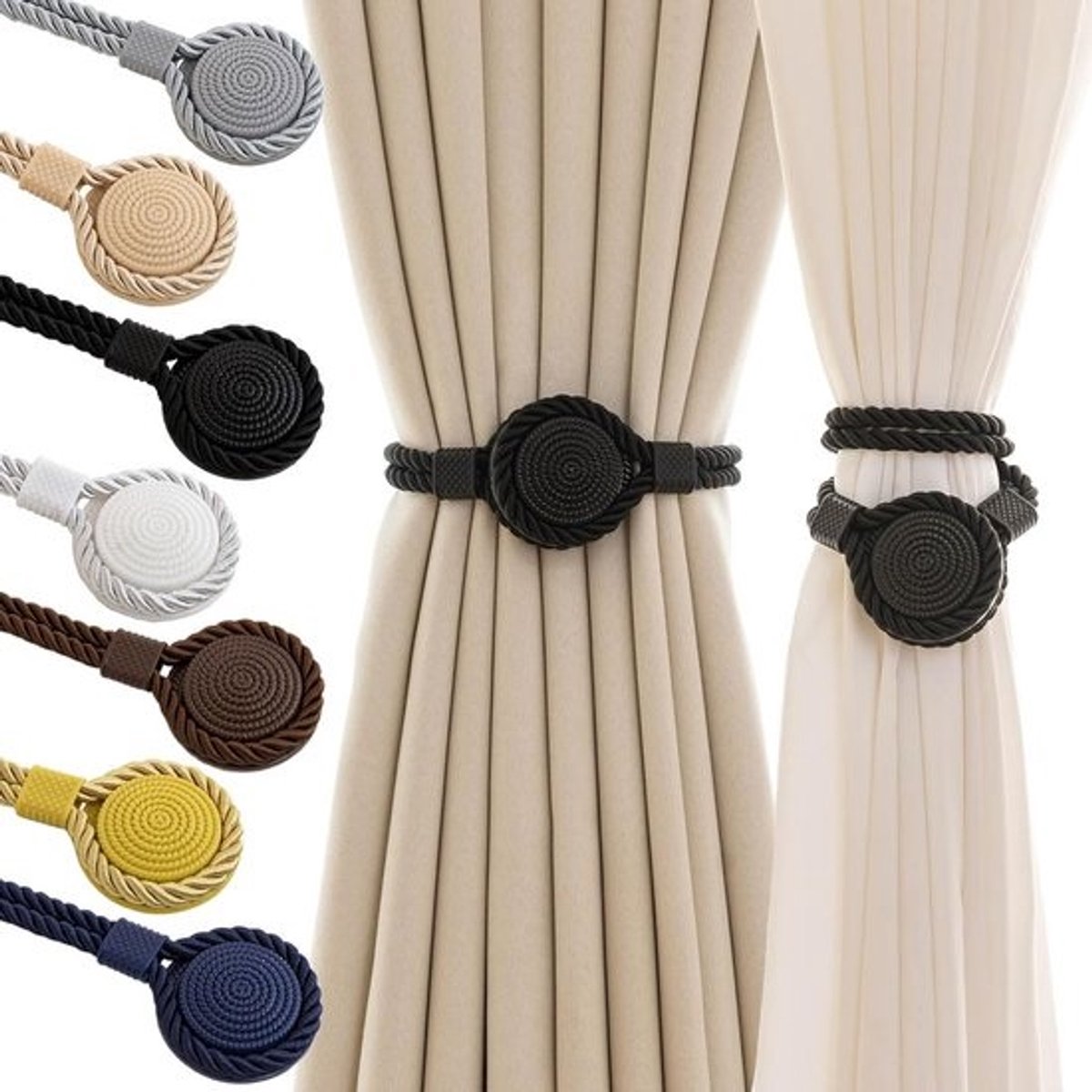 Magnetische Gordijn Tiebacks Touw Houders voor Binnen en Buiten Gordijnen