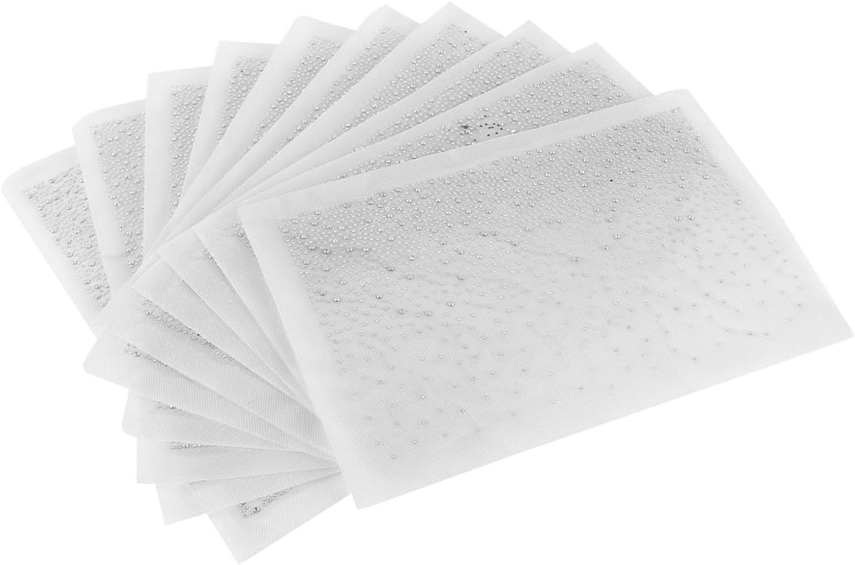 10 stuks DIY strijksteentjes voor kleding en sjaals, wit AB, normale diamanten, 24x15 cm, decoratieve zelfklevende edelstenen voor knutselwerkjes