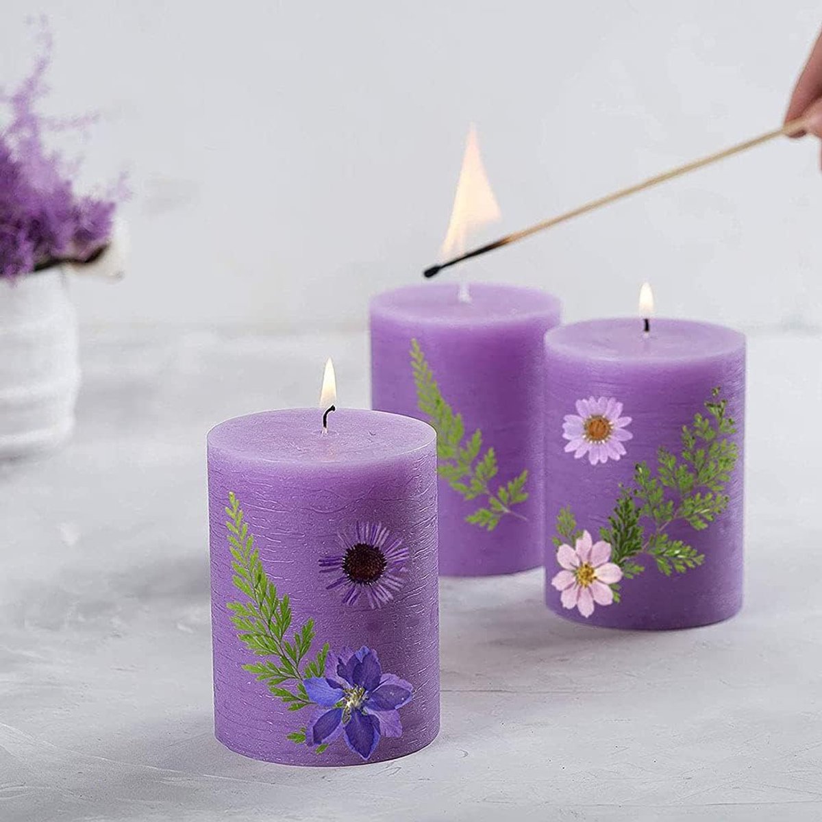Gedroogde geperste bloemen natuurlijke gedroogde bloemen echte geperste bloemen kleurrijke droge bloemen voor hars sieraden Nail Art Craft DIY (roze)