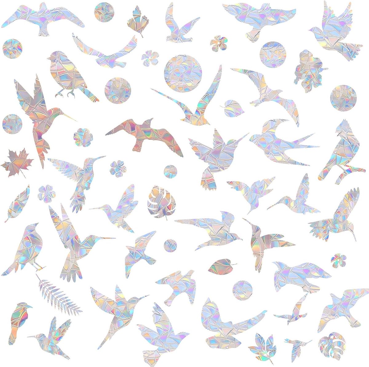 Raamstickers, anti-botsingsstickers ter bescherming van vogels, regenboog-zonnevangers voor glazen deuren, raamdecoratie ter voorkoming van vogelaankomst