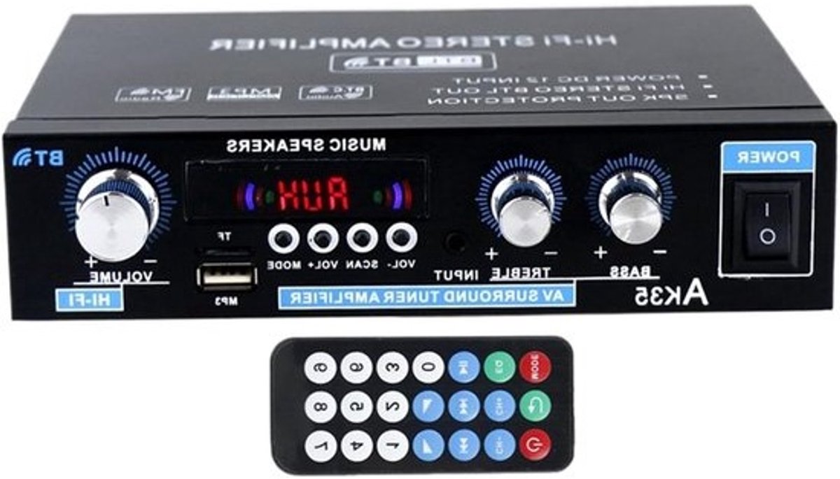 Home Audio Versterker - Mini Stereo Receiver - Thuis Entertainment - Dubbele Kanaaluitgangen - 20 x 17 x 7 cm