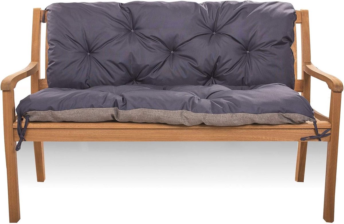 Zitkussen voor schommelbank, zitbank met rugleuning, tuinschommel, kussen, bankkussen, voor buiten, 100 x 60 x 50 cm, marineblauw