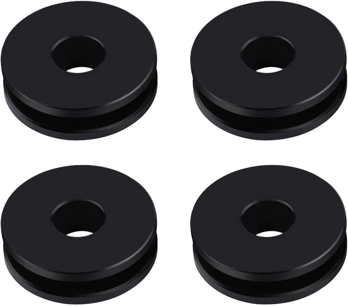 Dailygoods- Voorruitbus Grommets - 4 Stuks - Afneembaar - POM Materiaal - Zwart - Formaat 25 x 7,5 x 8,5 mm - Geschikt voor Road King en Heritage Soft