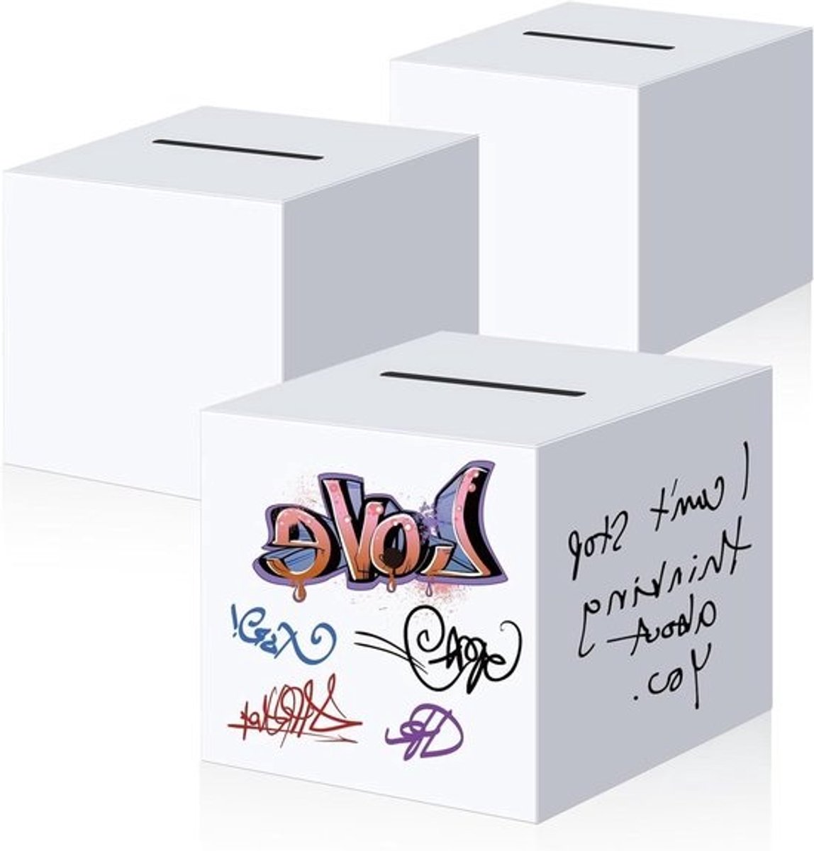 Kartonnen Dozen - Donatieboxen Loterijdozen - Evenementen Organiseren - Stevig Premium Karton - 3 stuks 25 cm - Wit