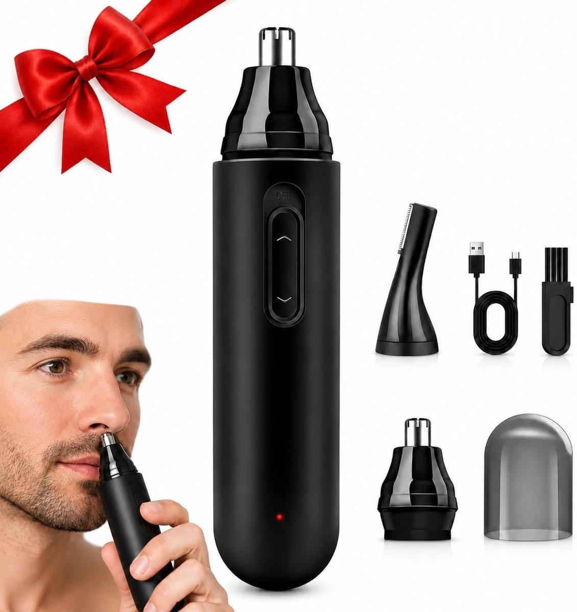 Neushaartrimmer - Zwart - Oplaadbare Neushaarverwijderaar met Waterdichte Functie - Voor Heren en Dames
