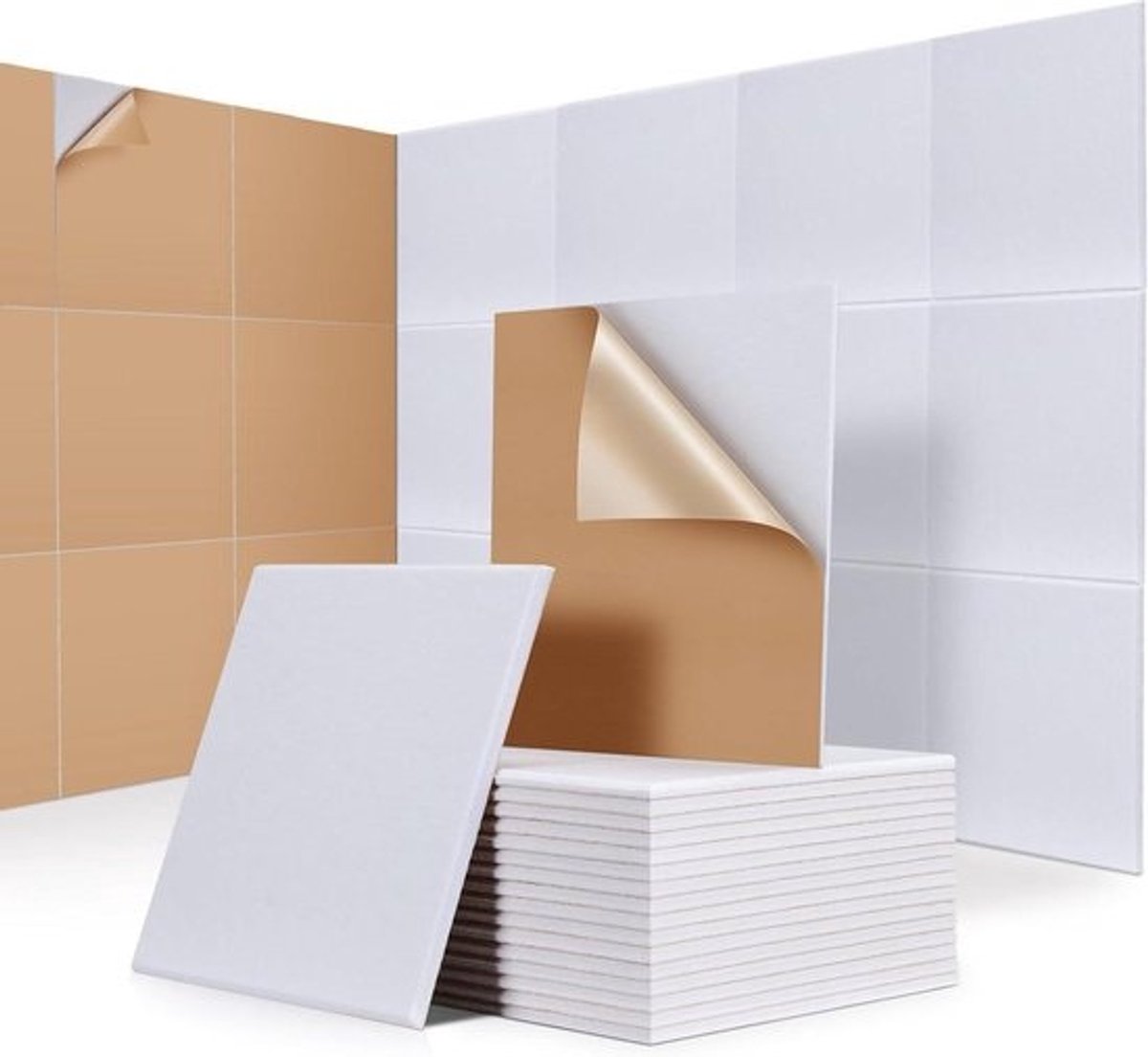 Akoestische Panelen - Geluidsisolatie Panelen - Geluidsopnames Verbeteren - Hoge Dichtheid Materiaal - 30x30x0.9 cm - Wit