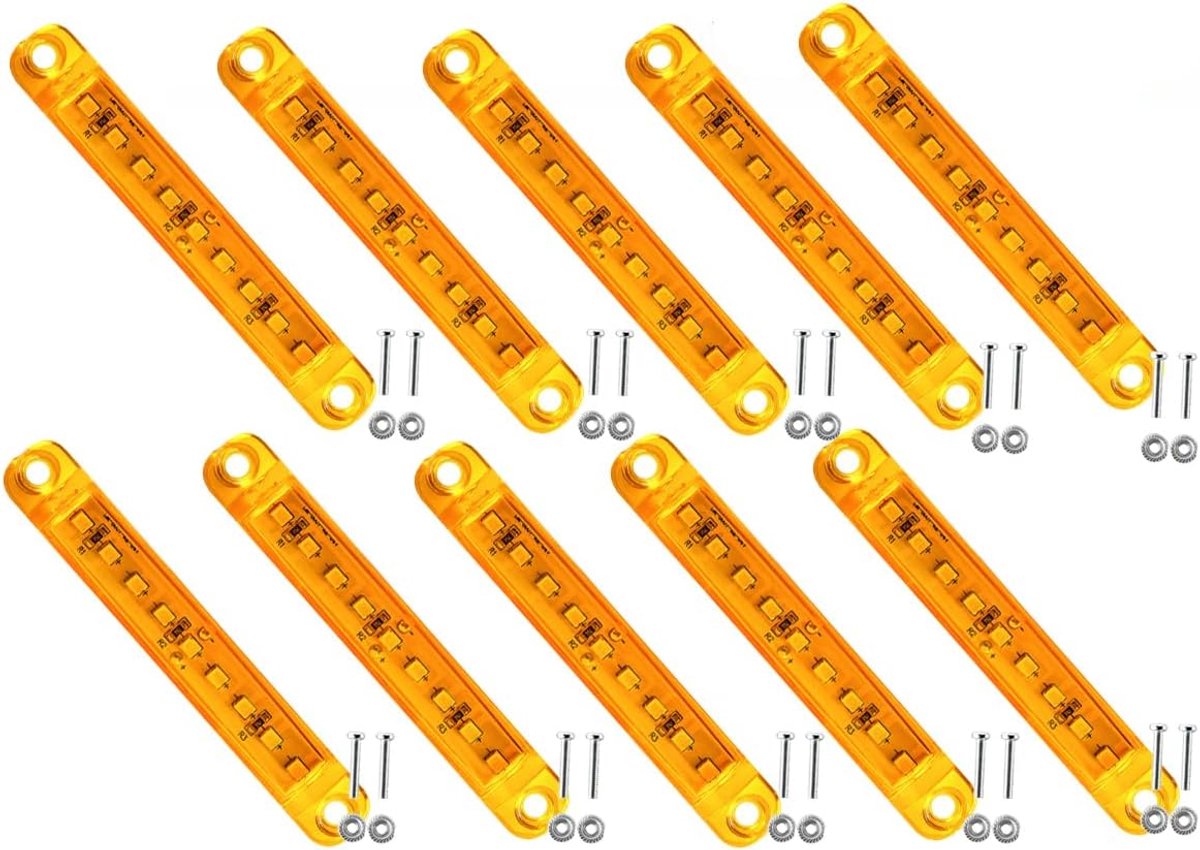 10stks Gele LED zijmarkeringslichten 12-24V geleide waterdichte