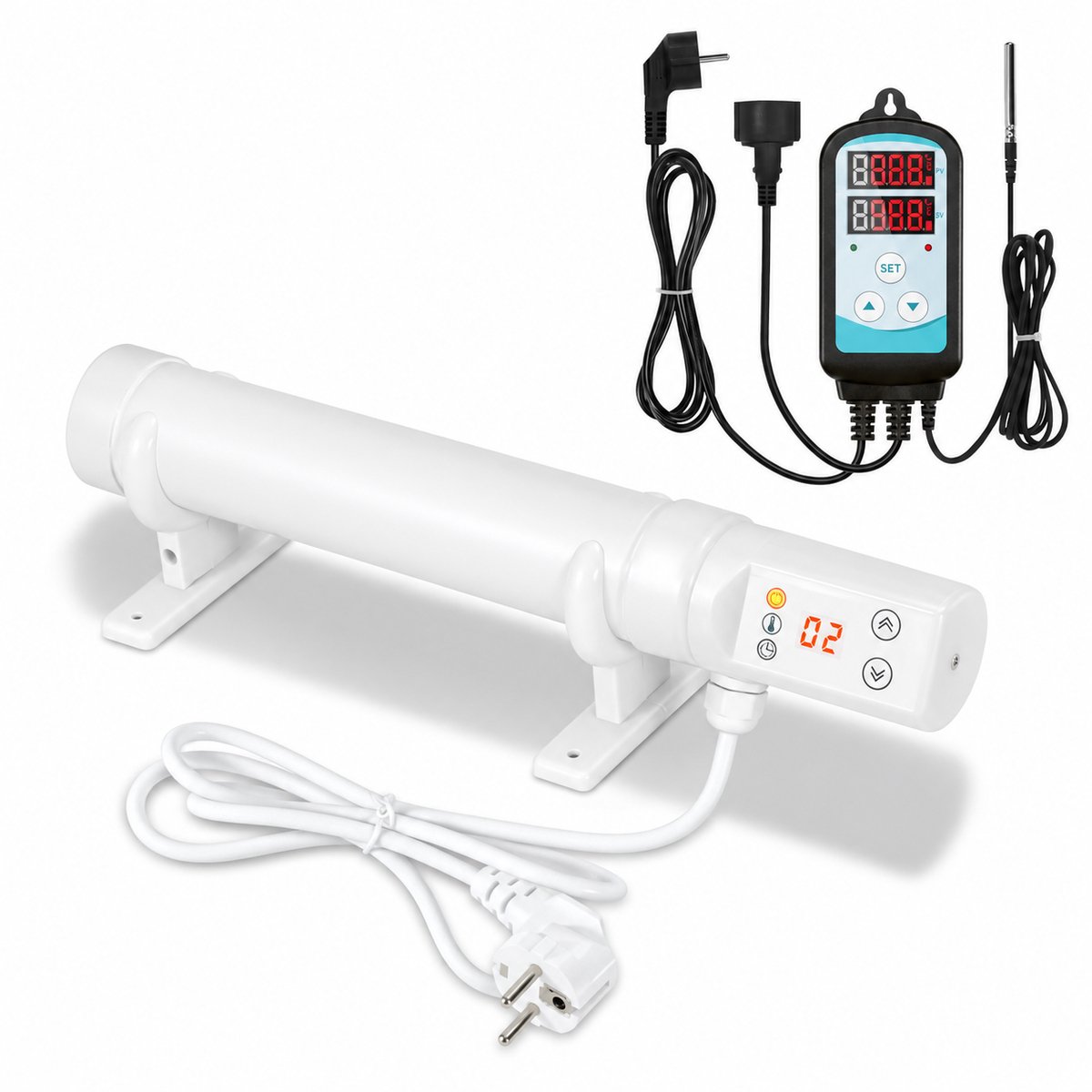 Elektrische kasverwarmer 60W met programmeerbare thermostaat, timer, cyclusfunctie en IP44 spatwaterdicht