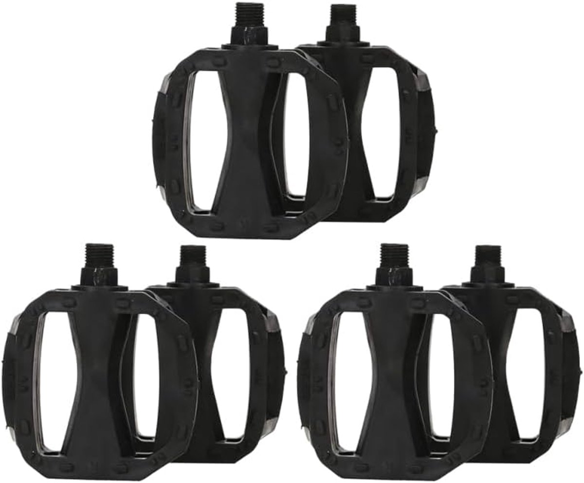Pedalen, grote platform-Skid Treadle voor fietsen, 12 mm schroefdraad, zwart