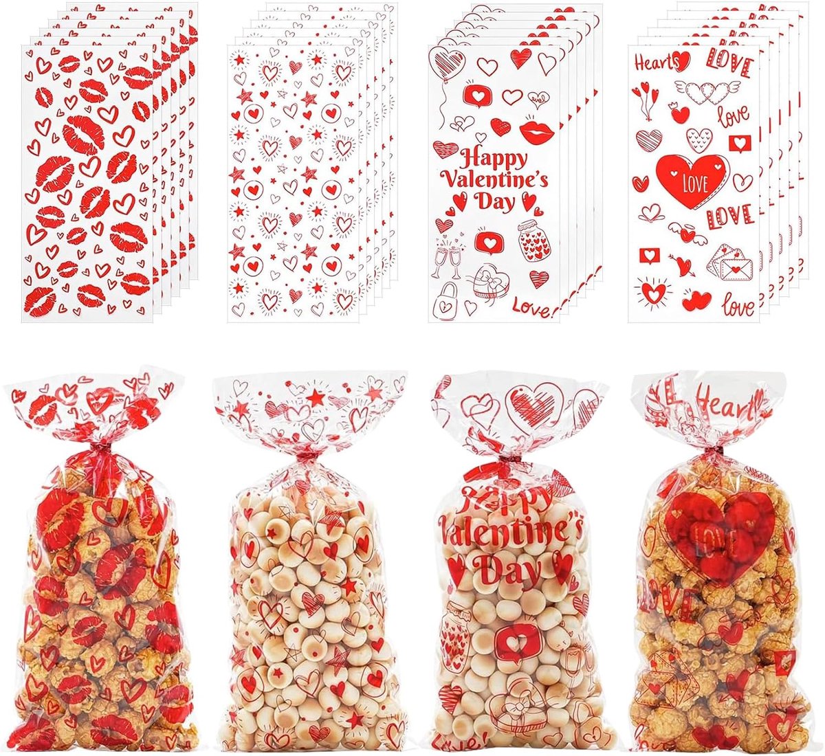 100 stuks cadeauzakjes, geschikt voor Valentijnsdag, Nieuwjaar, verjaardagsfeesten en themafeesten