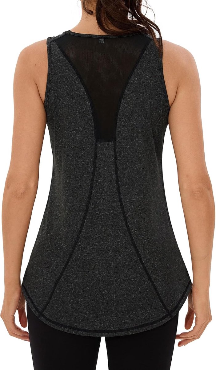Dames yoga tanktop mesh rug mouwloos sport bovendeel hardlopen fitness functioneel gym activewear tanktop S-3XL