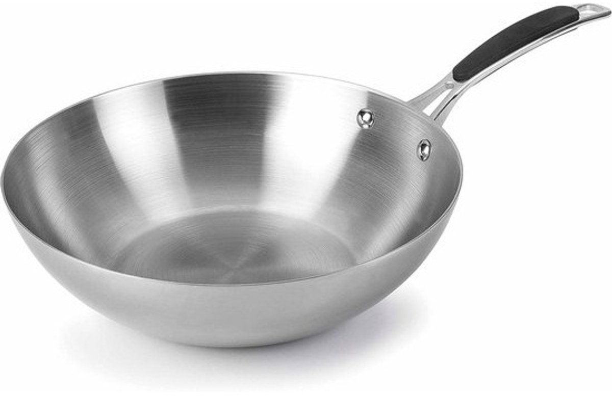 Professionele 28 cm Wokpan met Dikke Bodem voor Alle Warmtebronnen