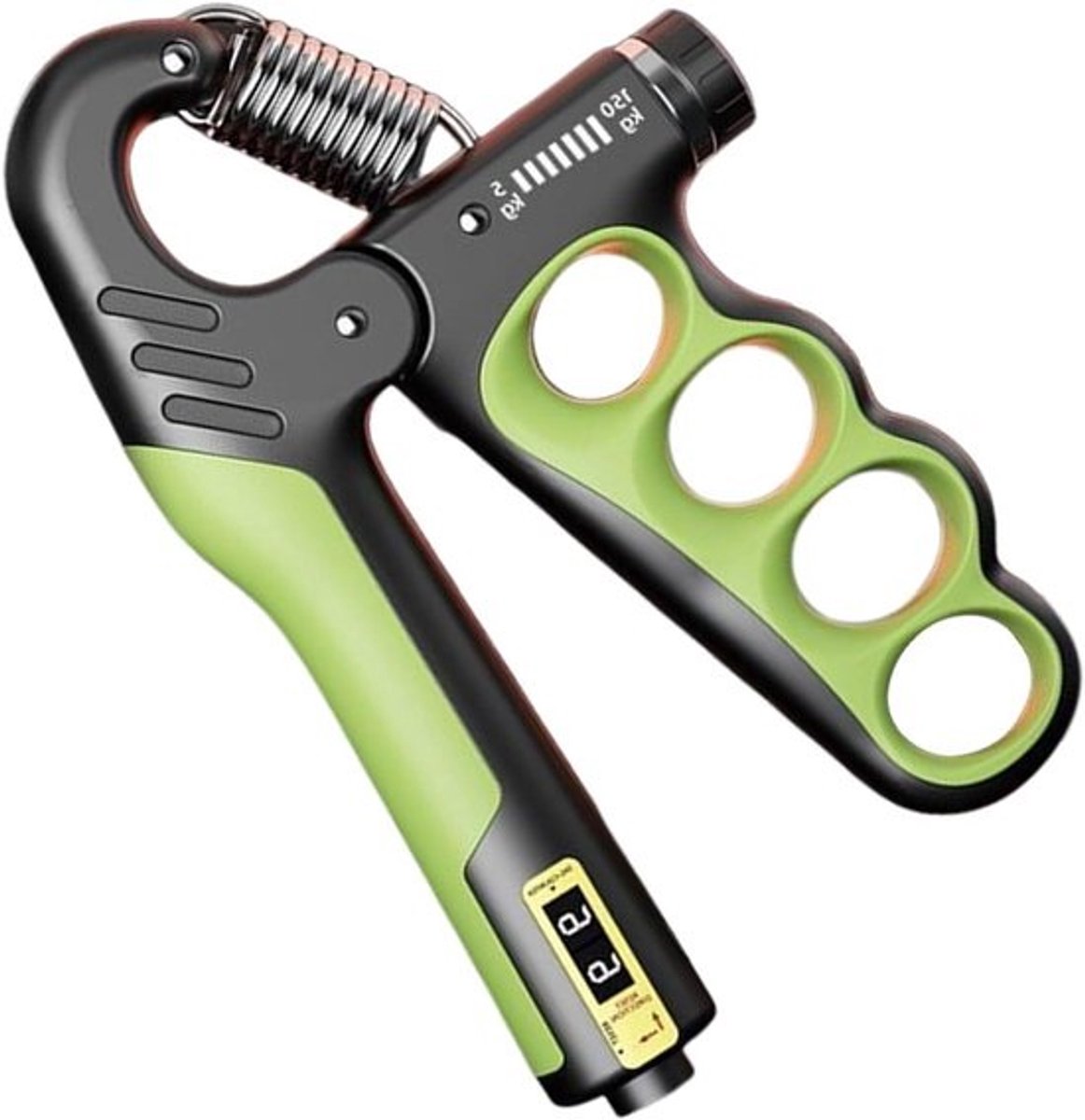 Grip Kracht Trainer - Handknijper Oefenaar - Onderarm Spieropbouw - Slimme Telfunctie - 18 cm Lengte - Groen